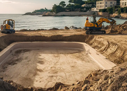 Excavación para piscinas